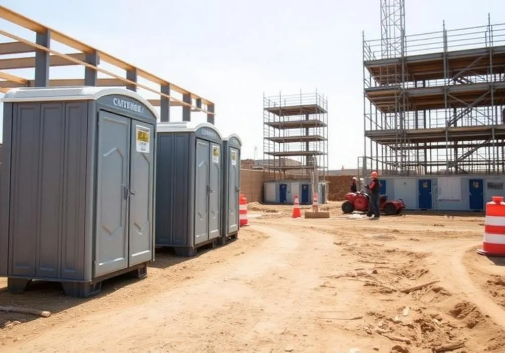 Construction Toilet Rental unit in service