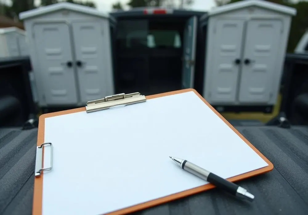 Illustration for portable restroom rental checklist