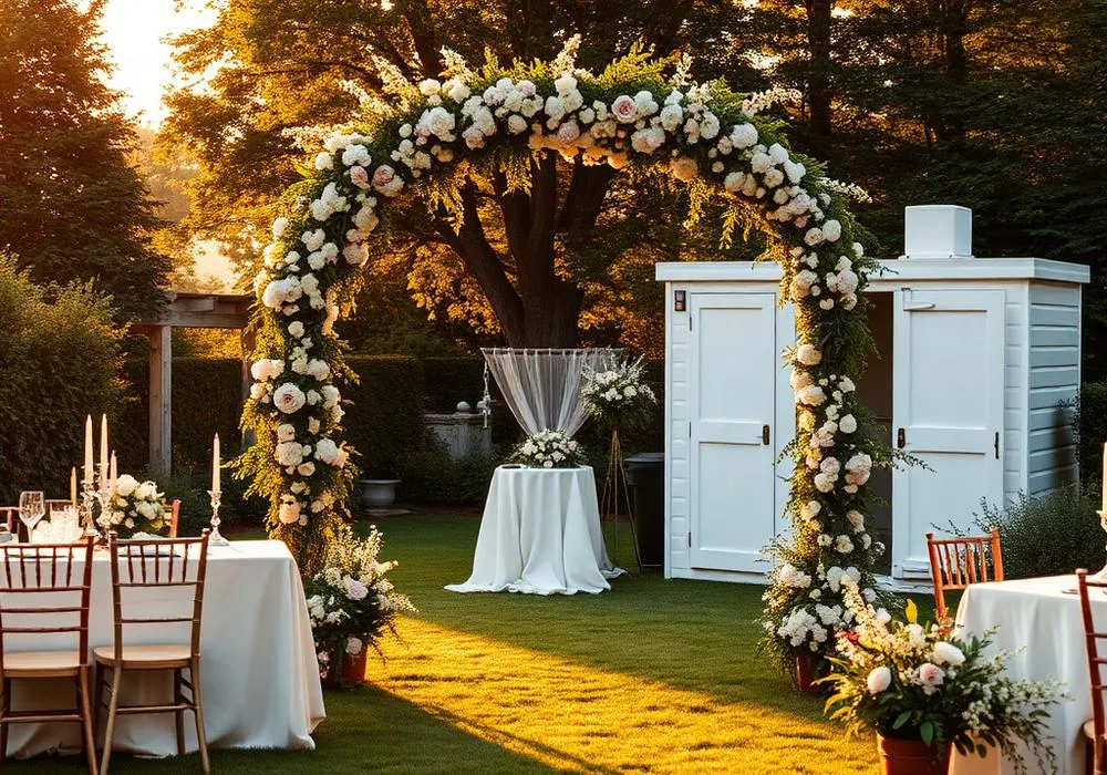 Illustration for wedding portable toilet guide