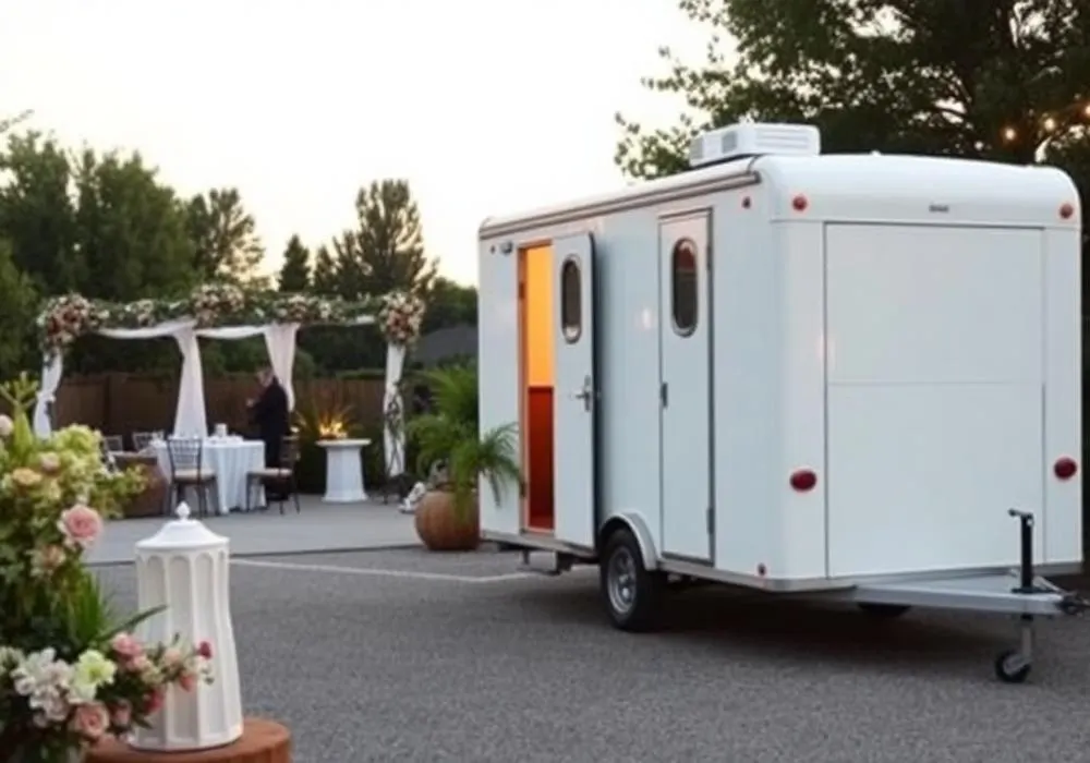 Wedding Portable Toilet Rental unit in service
